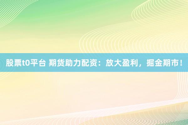 股票t0平台 期货助力配资：放大盈利，掘金期市！