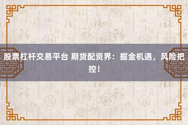 股票杠杆交易平台 期货配资界:掘金机遇,风险把控!