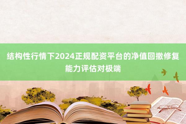 结构性行情下2024正规配资平台的净值回撤修复能力评估对极端