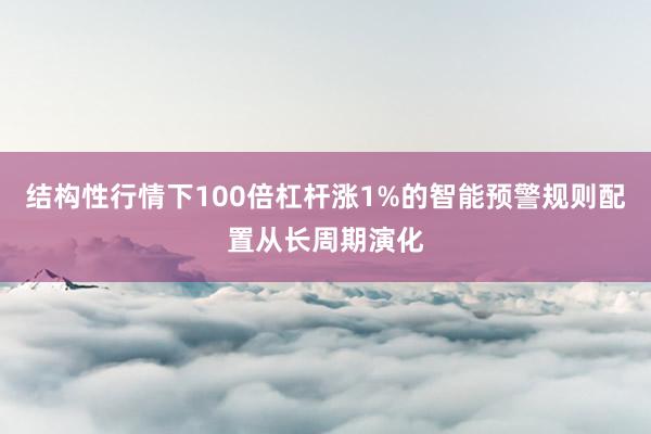 结构性行情下100倍杠杆涨1%的智能预警规则配置从长周期演化
