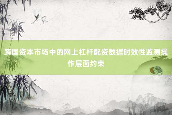 跨国资本市场中的网上杠杆配资数据时效性监测操作层面约束
