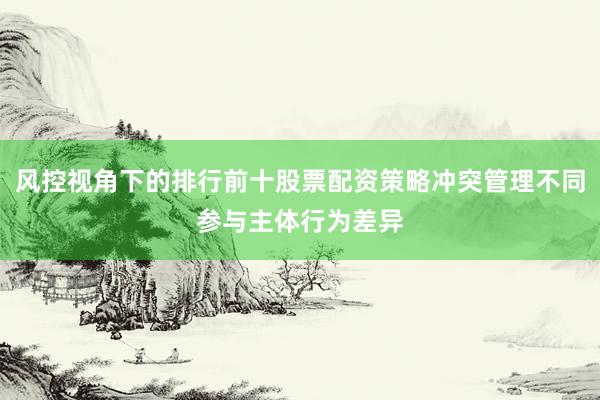 风控视角下的排行前十股票配资策略冲突管理不同参与主体行为差异
