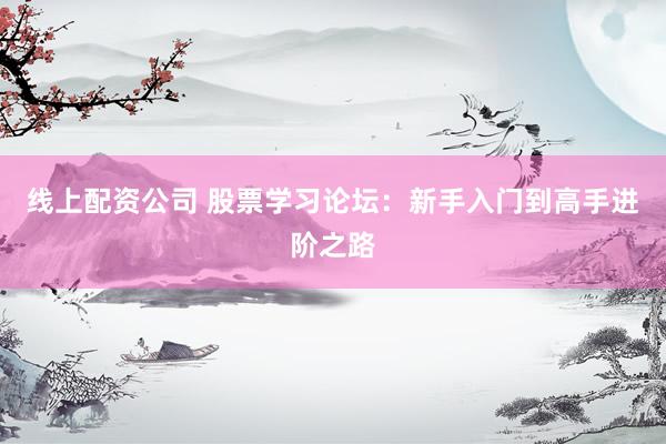 线上配资公司 股票学习论坛：新手入门到高手进阶之路