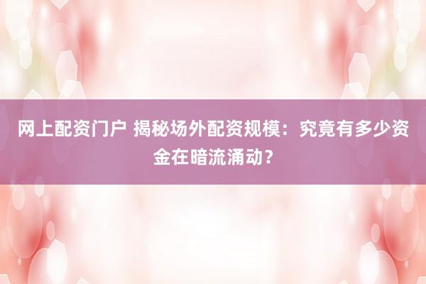 网上配资门户 揭秘场外配资规模：究竟有多少资金在暗流涌动？